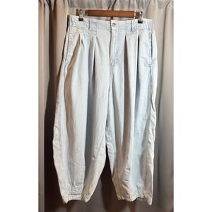 We The Free Ridley Pull On Barrel Crop Jeans Light Wash Boho Women's Sz L